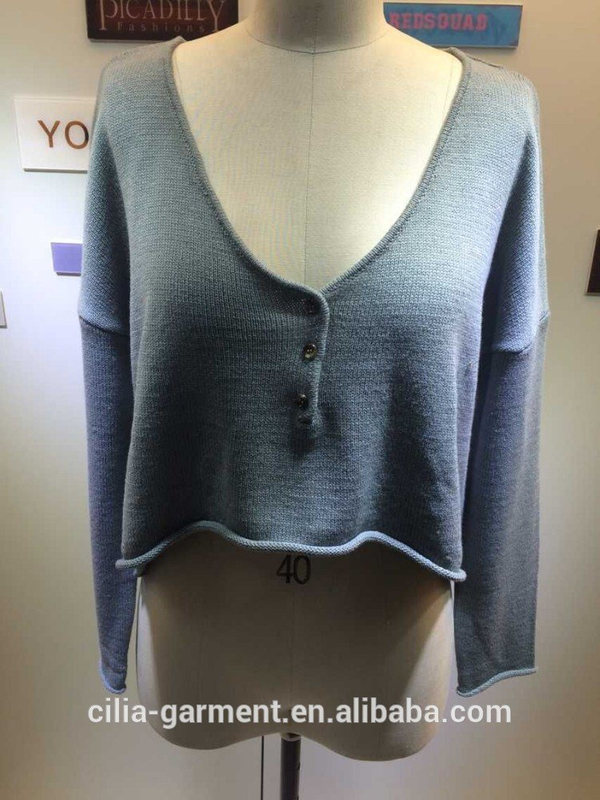 2015 new fashion young lady sweater with long sleeve cardigan