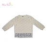 All Kinds Of Dissimilarity Pure Color White Knitted Baby Girl Sweater with Lace