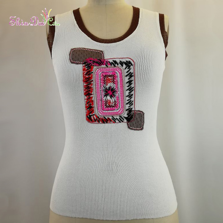 Prompt delivery latest new model print custom ladies knitted t shirt