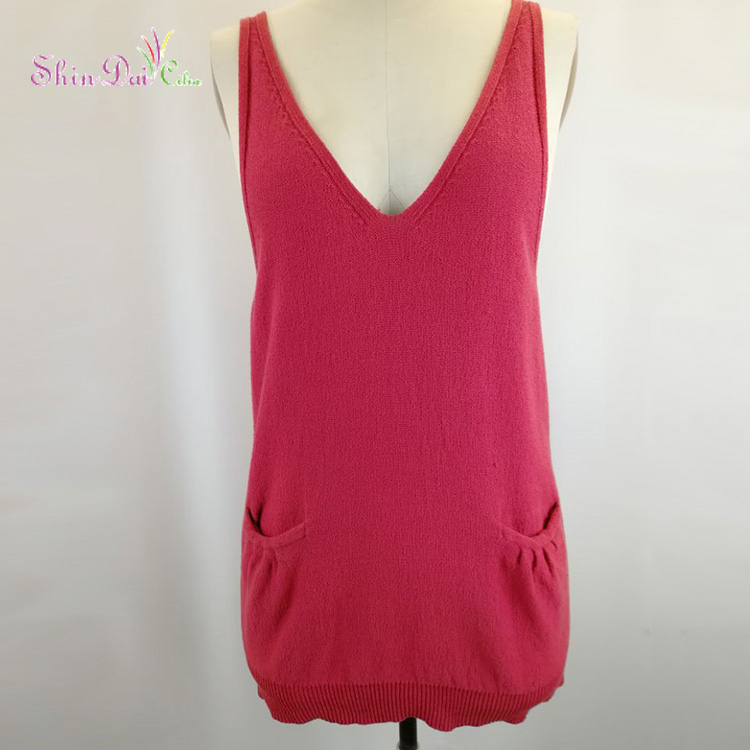 Trade assurance fashion comfortable sexy ladies knit sleeveless dress