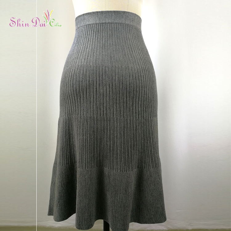 Fashion Ladies Hot Sale A-line Long Dress Sweater Lady Skirt