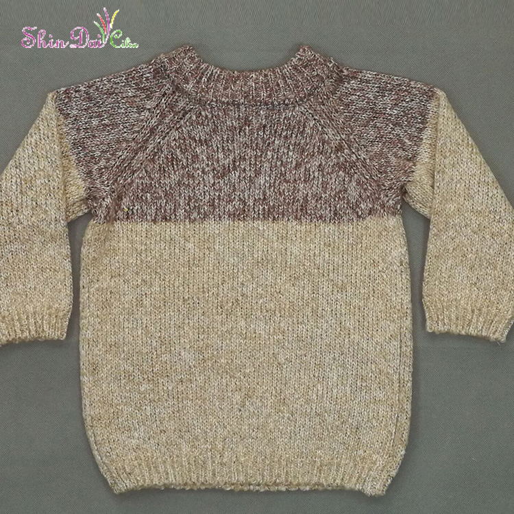 Most Popular Design Modern Patchwork Knitting Baby Pullover Sweater