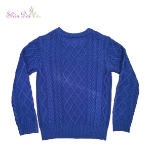 OEM Service Winter Knitting Patterns Children Kids Boy Pullover Blank Cable Sweater